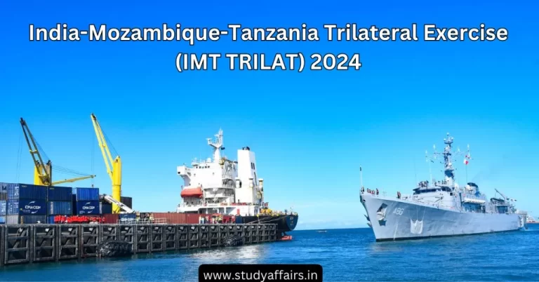 The second edition of the India-Mozambique-Tanzania trilateral exercise (IMT TRILAT) is being held from March 21 to 29, 2024.