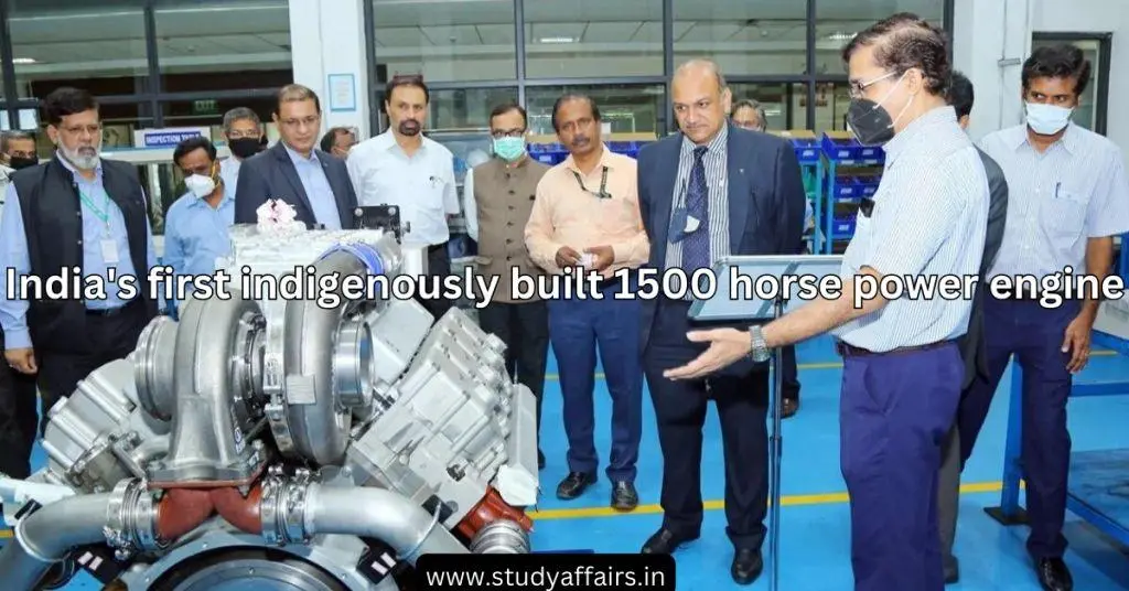 Recently, India's first Indigenously built 1500 horse power engine has been successfully tested at BEML, Mysore.