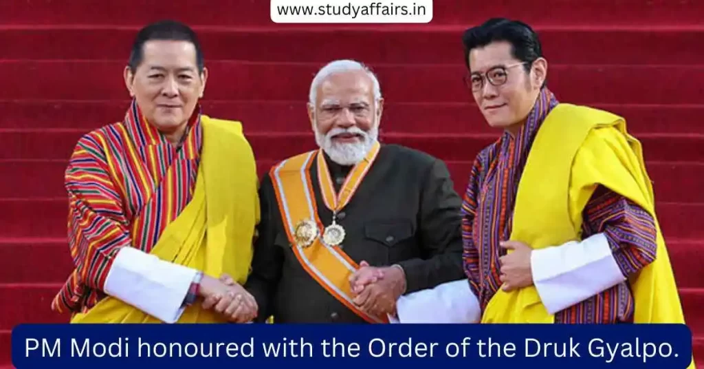 PM Modi became the first foreign leader to receive the Order of the Druk Gyalpo.