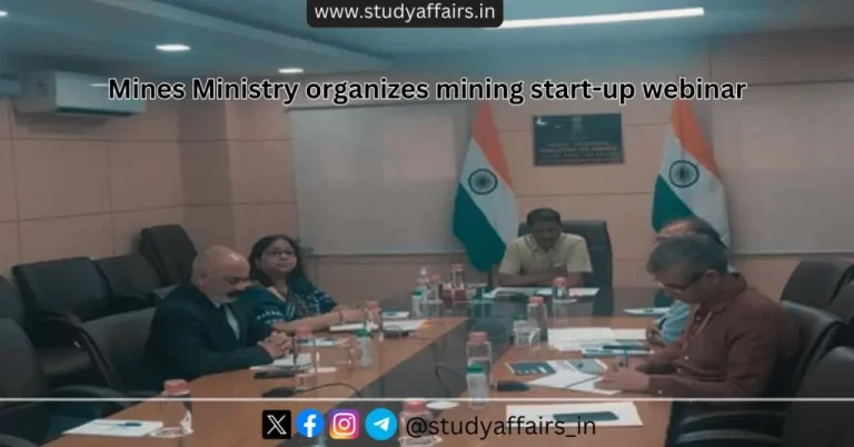 Ministry of Mines, Government of India organized Mining Start-up Webinar. The objective of this webinar is to encourage research.
