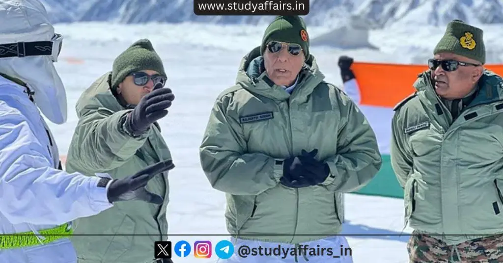 Union Defense Minister Rajnath Singh visited Siachen, the world's highest battlefield, to directly assess the security situation.