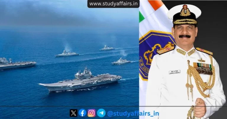 Recently the Central Government has appointed PVSM, AVSM, NM Vice Admiral Dinesh Kumar Tripathi as the Chief of the Naval Staff.