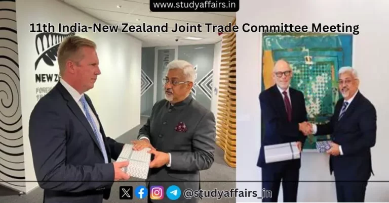 The 11th India-New Zealand JTC meeting was held bilaterally in New Zealand on 26-27 April 2024 under the leadership of Sunil Barthwal.