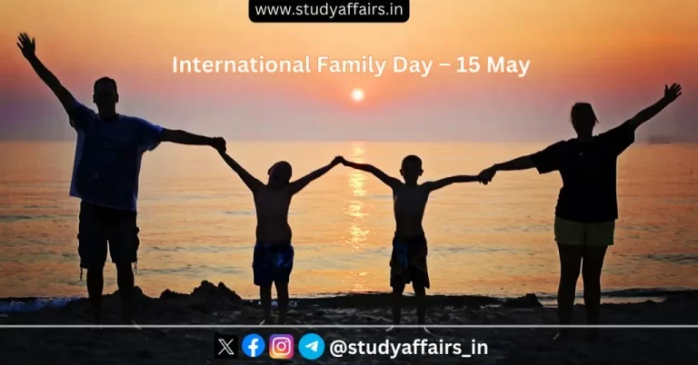 The theme of International Family Day 2024 is 'Embracing Diversity, Strengthening Families'. which is celebrated on 15th may
