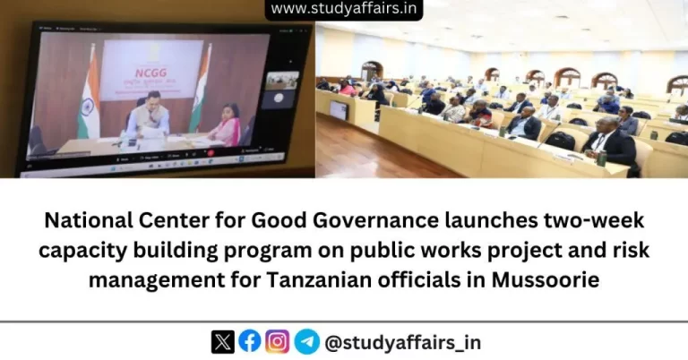 National Center for Good Governance launches capacity building program on public works project and risk management for Tanzanian officials