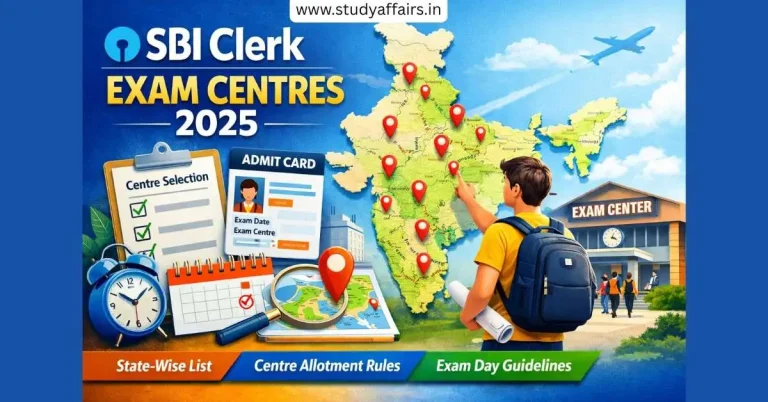 sbi clerk exam centres 2025