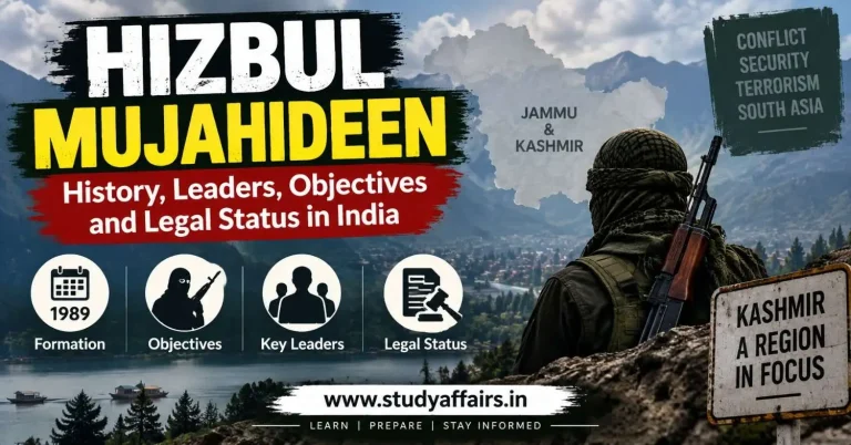 hizbul mujahideen history, leaders, objectives and legal status in india