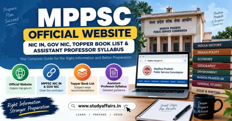 An image about mppsc official website nic in gov nic topper book list assistant professor syllabus
